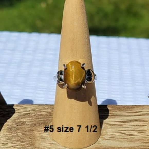 Tiger's Eye Gemstone Rings - Picture 5 of 9
